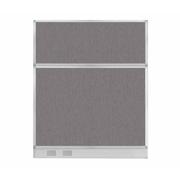 Hush Panel Configurable Cubicle Partition 5' x 6' Slate Fabric w/ Cable Channel